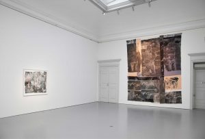 installation pictures of the exhibition övergångsriter by Idun Baltzersen at konstakademien, 2017