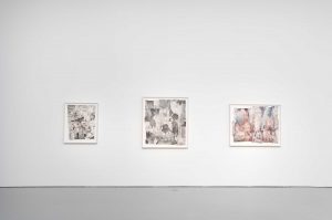 installation pictures of the exhibition övergångsriter by Idun Baltzersen at konstakademien, 2017