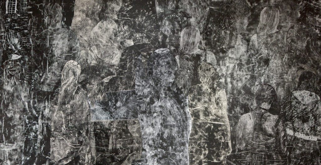 Woodcut collage by idun baltzersen